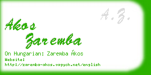 akos zaremba business card